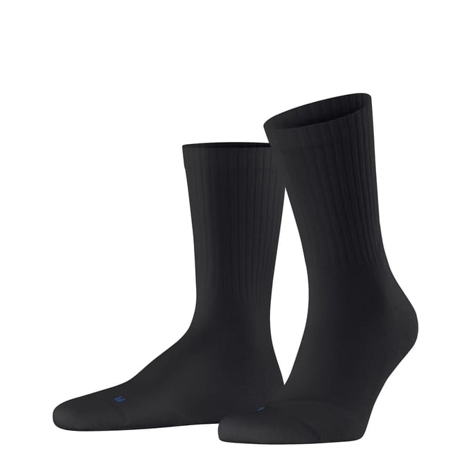 FALKE Run Rib Crew lichte padding katoen functioneel materiaal Sokken unisex zwart - maat 35-36