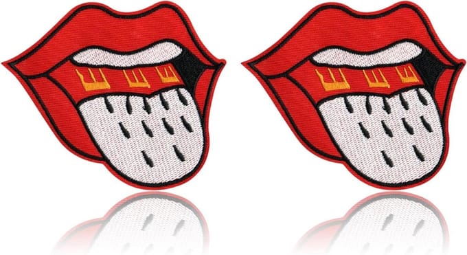 Solidchoice - Set van 2 Strijkapplicaties voor Carnaval - Rood en Wit