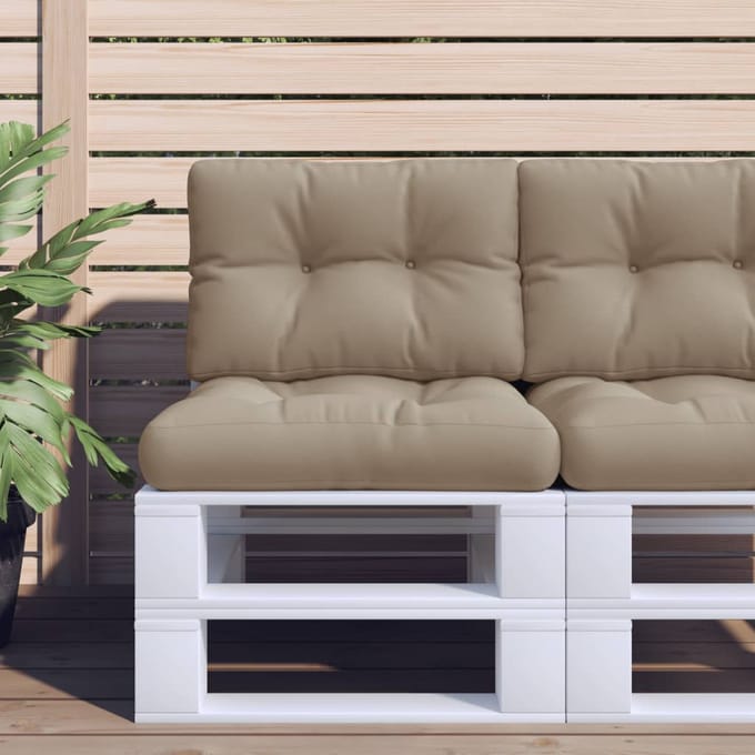 vidaXL - Palletkussen - 60x40x12 - cm - stof - taupe