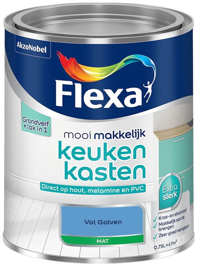 Flexa - Mooi Makkelijk Keukenkasten Mat - Vol Golven - Mengverf - 750 Ml