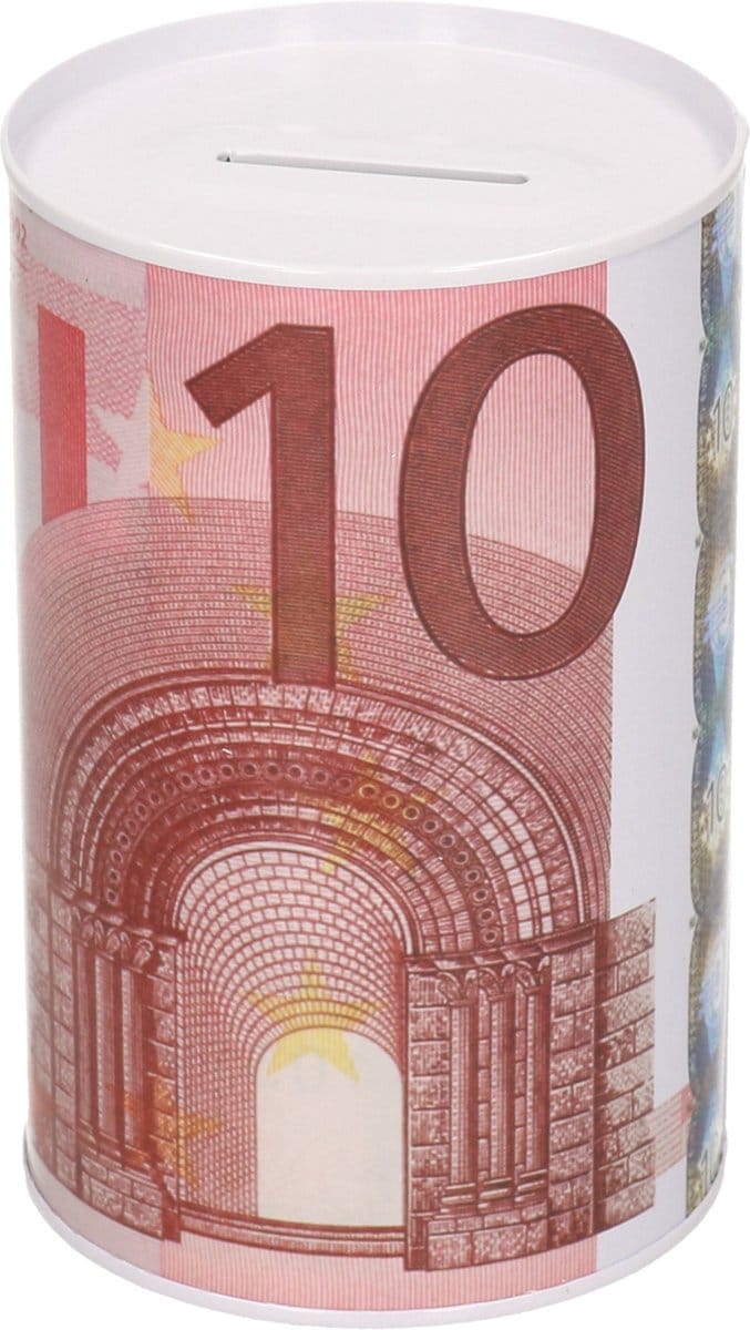 Spaarpot - 10 euro biljet - 8 x 13 cm - Blikken spaarpotten