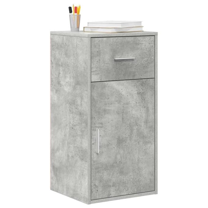 vidaXL - Dressoir - met - lade - Beton - Grijs - 38 - x - 34 - x - 75 - cm