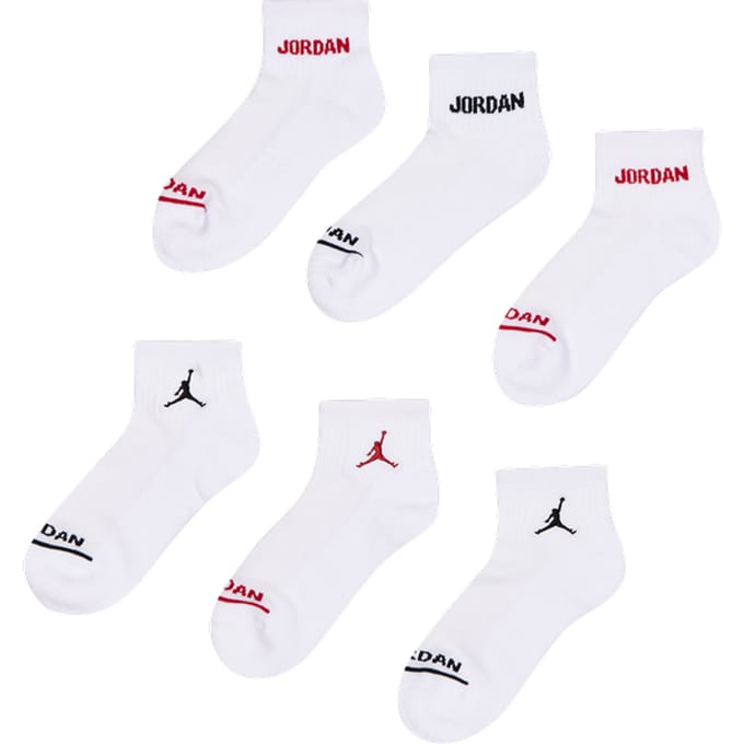 Jordan Kids Ankle 6 Pack Sokken Unisex - Wit - Maat 39 - 42