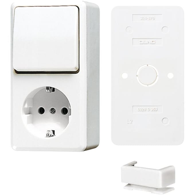 Jung Combi serie AP600 combinatie schakelaar stopcontact - B675AWW