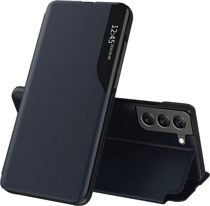 Hoesje geschikt voor Samsung Galaxy S22 - Techsuit eFold Book Case - Donkerblauw