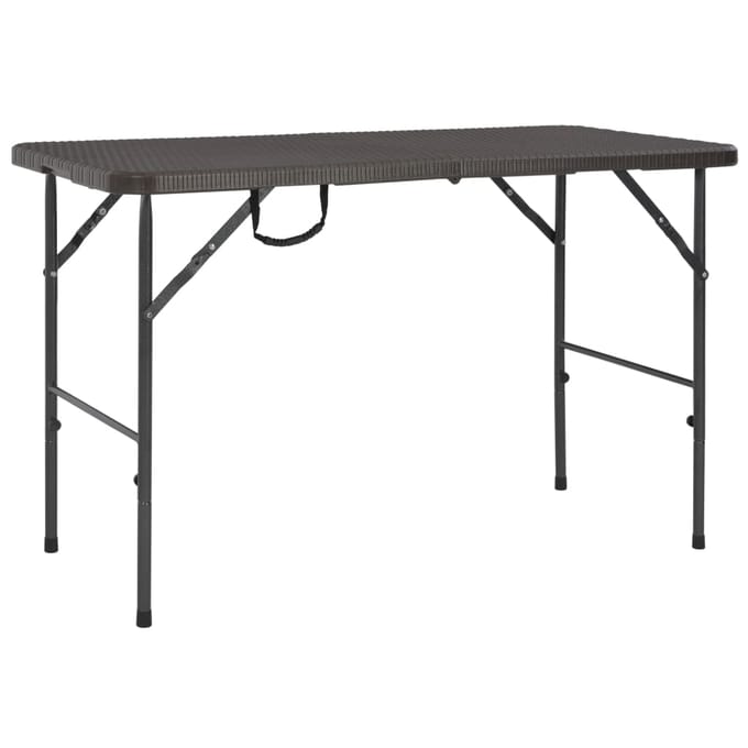 vidaXL - Tuintafel - inklapbaar - rattan - look - 120x60x74 - cm - HDPE - bruin