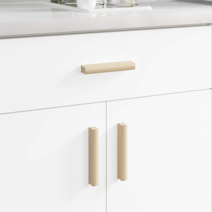 vidaXL - Rechthoekige - Handgreep - 2 - st - Natuurlijke - Houtkleur