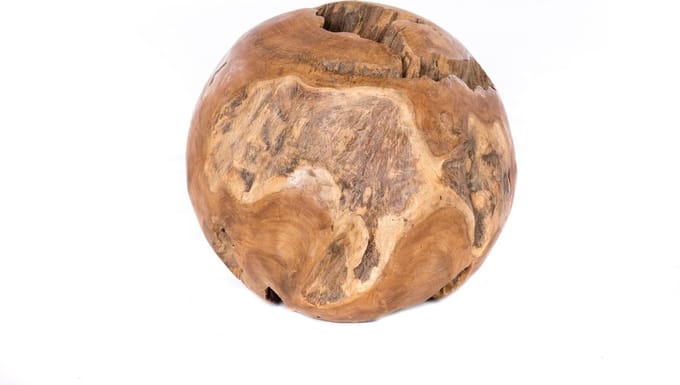 Teakhouten decoratie bal - 30 cm. - naturel - Timberstyle