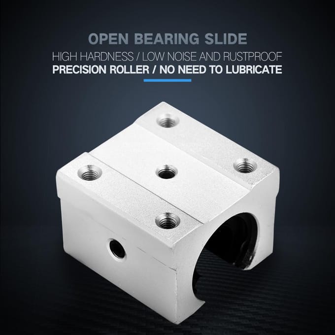 4 pièces SBR16UU 16mm Aluminium Bloc de Roulement Linéaire Ouvert Glissière pour CNC
