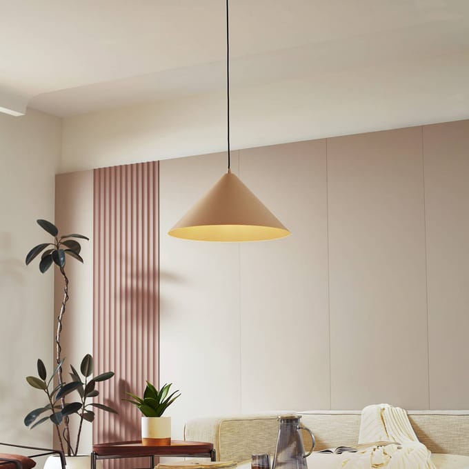 Lindby - hanglamp - 1licht - Metaal - H: 25 cm - E27 - beige