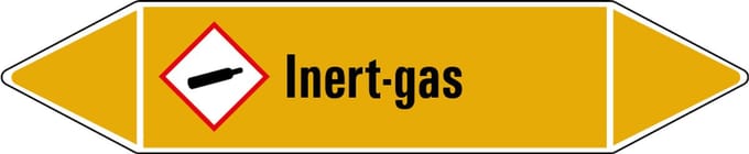 Inert-gas leidingmarkering op vel 252 x 52 mm - 3 per vel