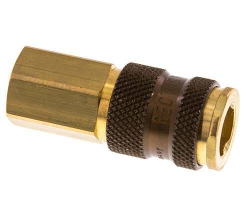 Messing DN 7.2 (Euro) Bruin-Coded Luchtkoppeling Snelkoppeling G 1/4 inch Binnendraad - CLS7-F-B-BRO-P-CD-014