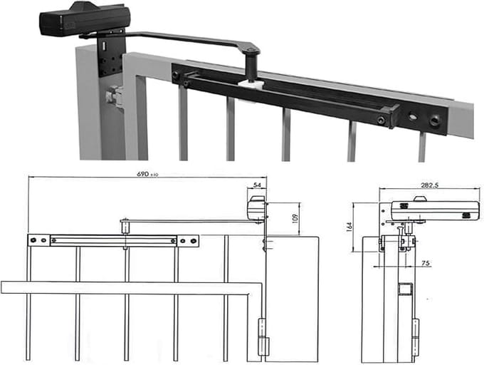 Deursluiter Heavy Duty met Slee Arm voor Poorten tot 1250 mm Breedte