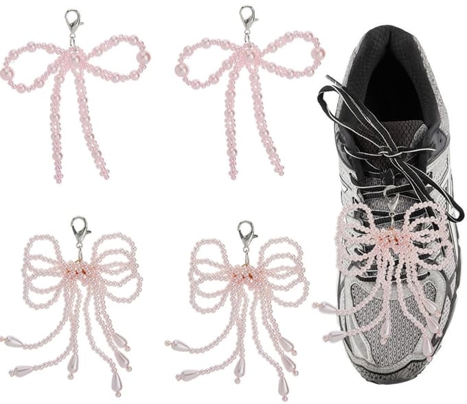 Cosensi - Set van 2 Parel Boog Schoen Charms voor Decoratie