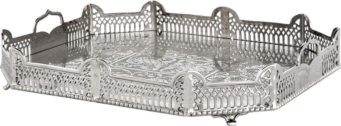 Eichholtz dienblad serveertray nikkel finish - Tray Boxgrove 52 x 42 cm.