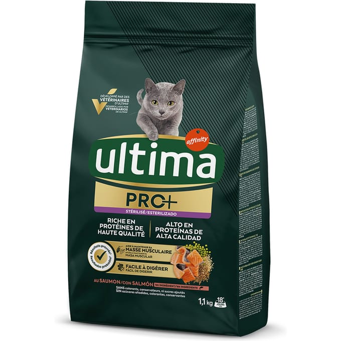 1,1 kg Ultima Cat PRO+ Sterilized zalm kattenvoer droog