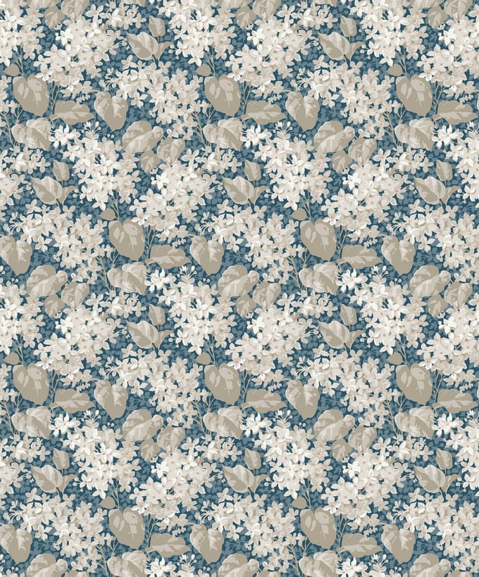 Boråstapeter Vliesbehang 4162 - Alla Tiders Hus - Bloemen Blauw - 53cm x 10.05m