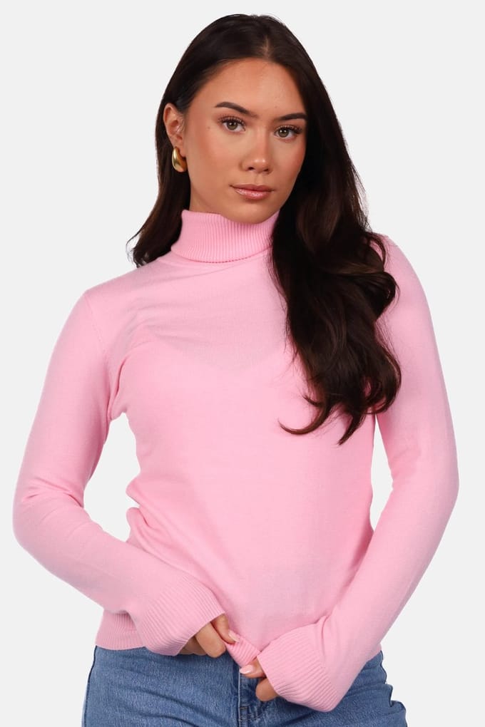Getdrezzed Top - Maat: M/L - Coltrui met gladde structuur roze