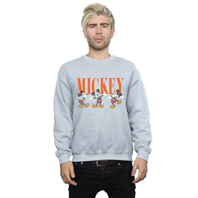 Disney Heren Mickey Mouse Poses Sweatshirt (Sportgrijs)