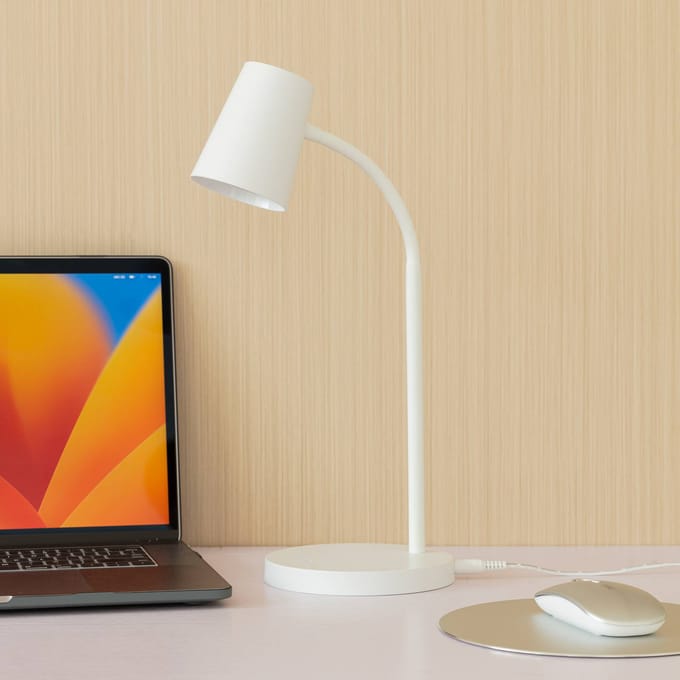 Lindby LED tafellamp Ailina, hoogte 36 cm, wit, dimbaar
