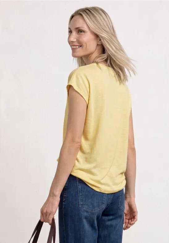 Shirt met losse schouders en gespleten hals