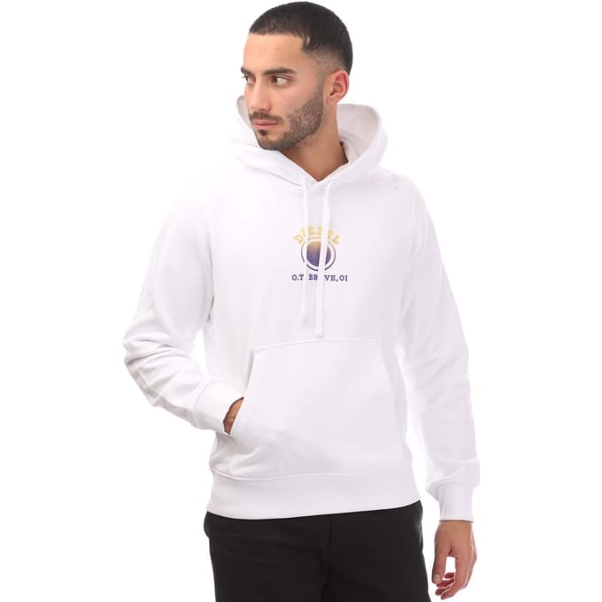 Heren Diesel S-Ginn 5-E Hoodie in Wit