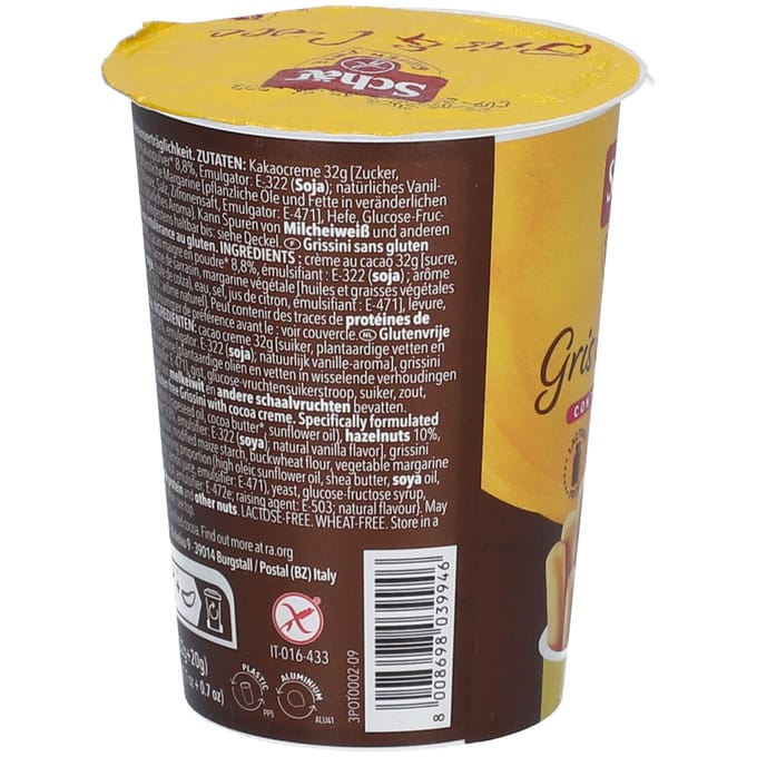 Schar Milly grissini & chocolate sticks glutenvrij 52 Gram