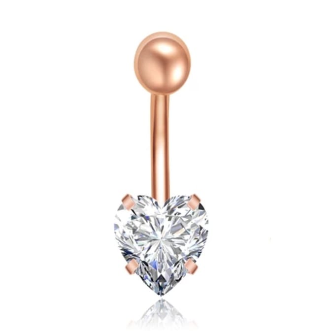Stalen Piercing voor Navel - Heart Rose Goudkleurig