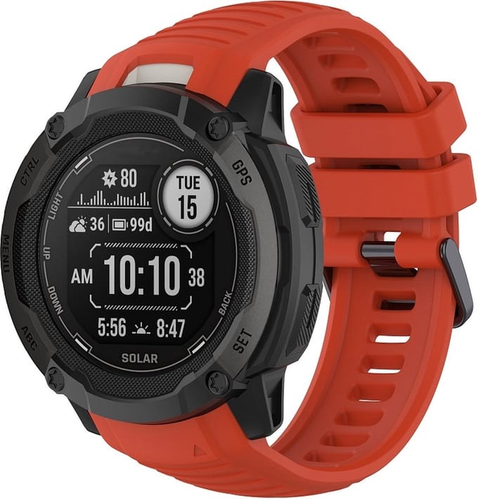 Siliconen bandje - geschikt voor Garmin Instinct 2X (Solar) - rood