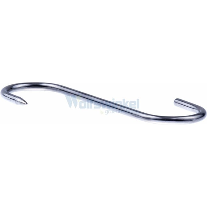 10x RVS S-haken - 90kg Draagkracht - 18cm