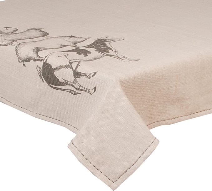 Tafelkleed Farm - Beige/Grijs - Jute look - Landelijk - 100 x 100 cm