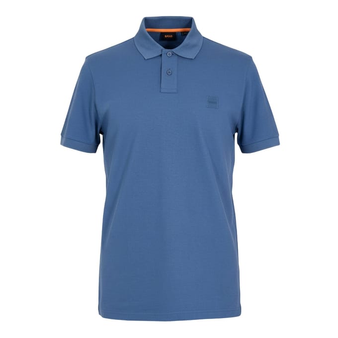Boss Mannen Passagiers Box Logo Poloshirt (Blauw)