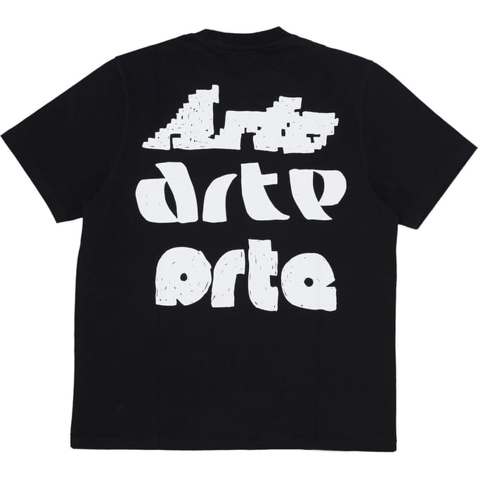 Mannen T-shirt Multi Logo Print Tee Black