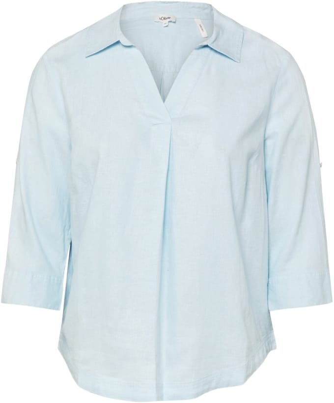 s.Oliver - female - Linnen blouse met 3/4 mouwen en omslag