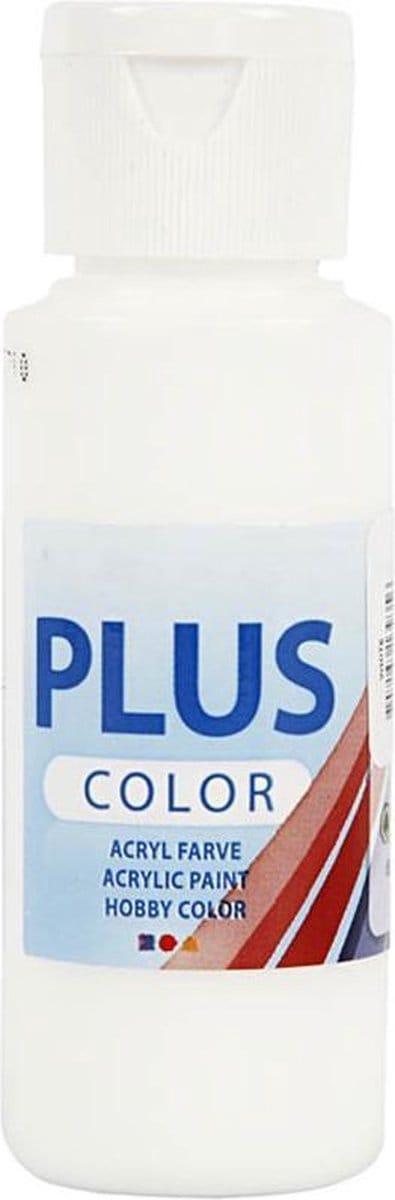 Plus Color Acrylverf, wit, 60ml/ 1 fles