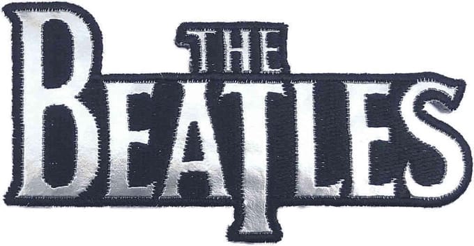 The Beatles - Silver Drop T Logo Patch - Zilverkleurig/Zwart