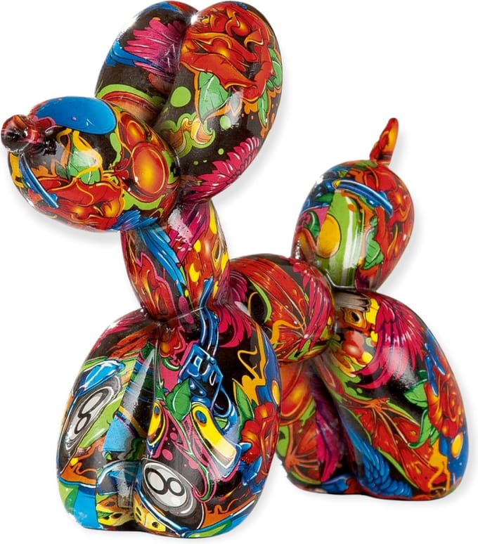 Gilde Design - Ballon Hond - Pop Art - Polyresin - 18 cm hoog