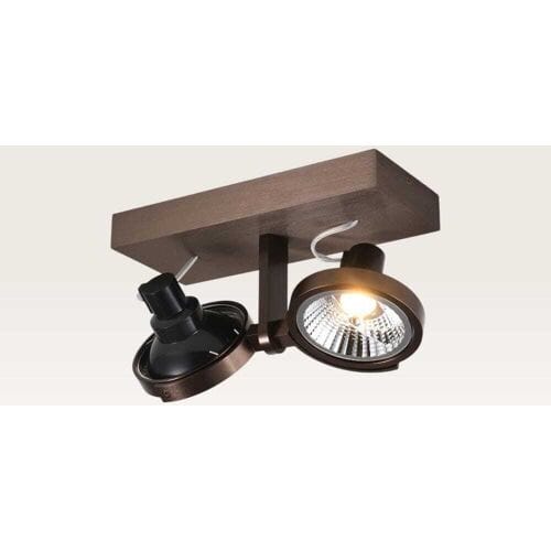 LUSENZ Plafondlamp Telesto bronzo II - AR111-fitting - IP20 voor binnen - Brons - Aluminium - Dubbele spotlight