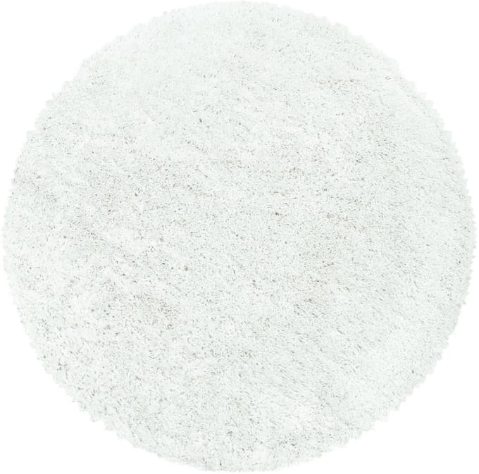 Extra hoogpolig shaggy vloerkleed Fluffy - rond - wit - 120x120 cm