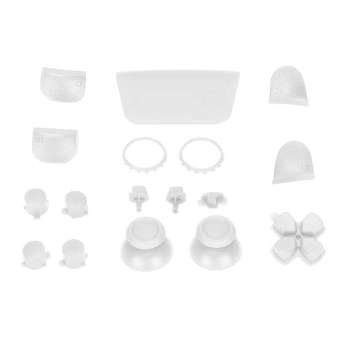 Boutons de remplacement L2 R2 Ensemble complet de boutons Kit de réparation de boutons de remplacement pour manette PS5Rose blanc