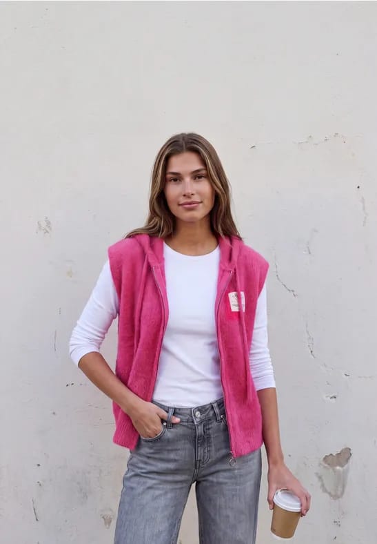 Bodywarmer met capuchon en rits