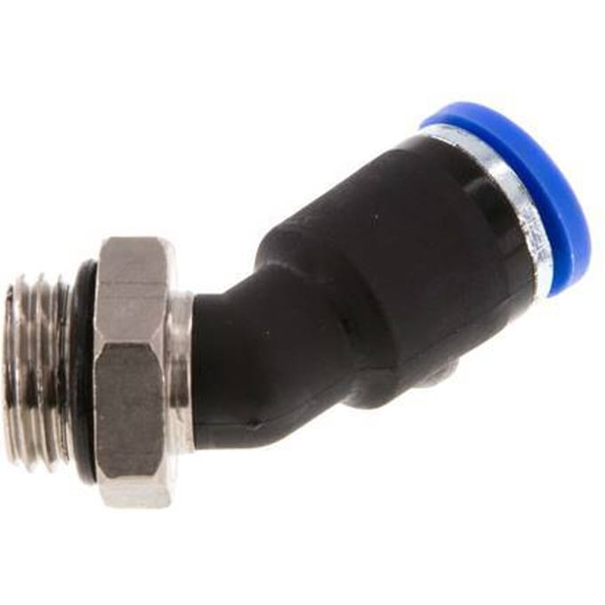 8mm x G1/4'' 45 graden L-verbinding Messing/PA 66 Insteekfitting Buitendraad NBR [2 Stuks]