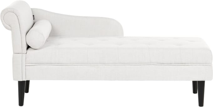 BELIANI YVOIRE - Chaise longue - Off-white - Linkszijdig - Stof