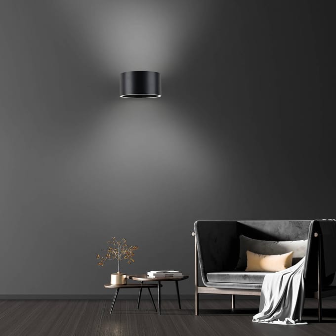 PURE LED wandlamp Clipse, grijs, aluminium, Ø 15 cm