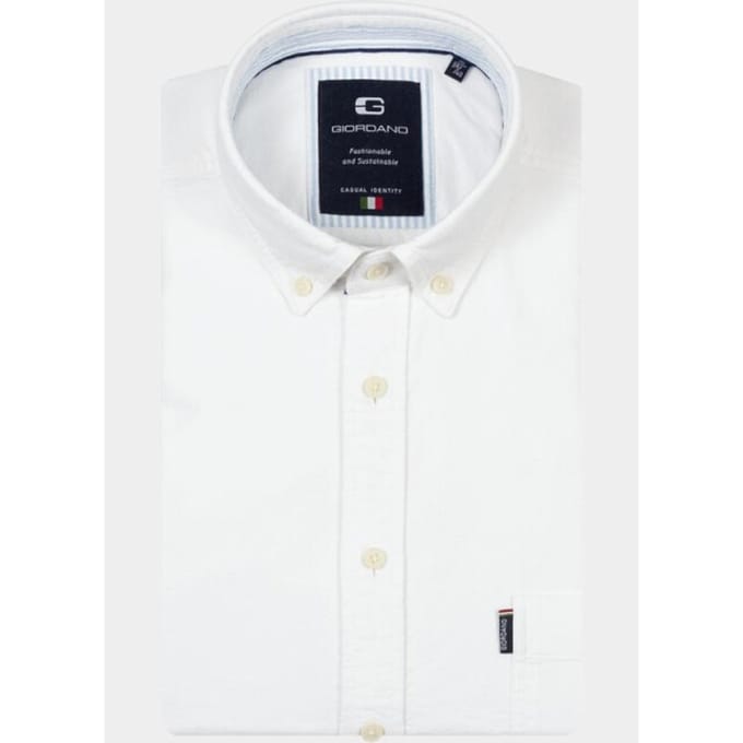 Giordano Overhemd heren Wit Brando Long Sleeve Button Dow 617052/10