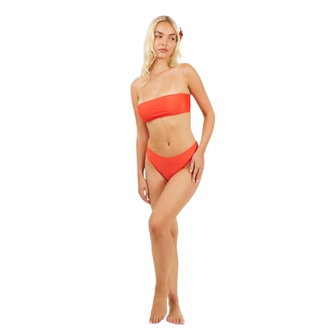 Brave Soul Bikinibroekjes met middelhoge taille voor dames (Rood)