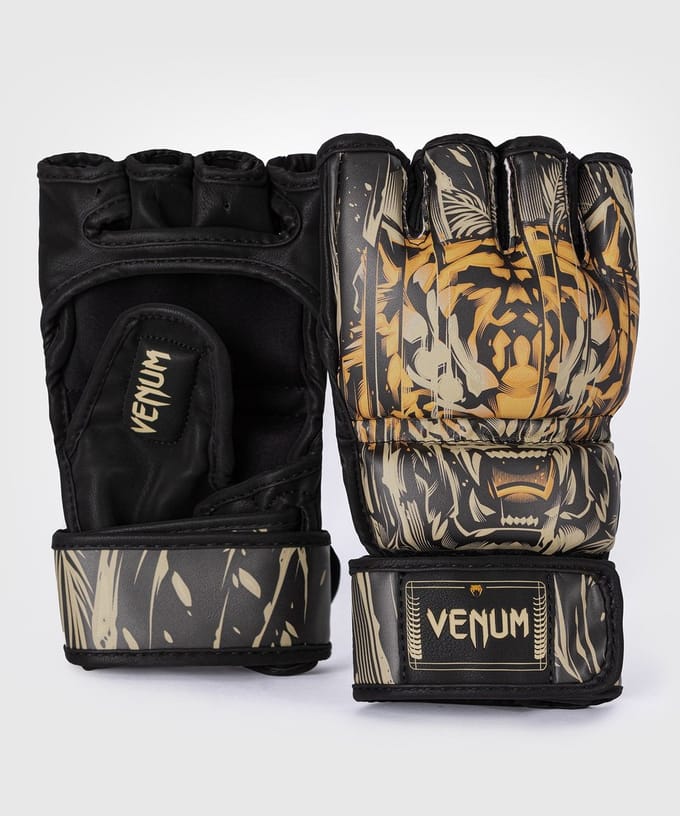 Venum Tiger MMA Handschoenen Zwart Neon Oranje - M
