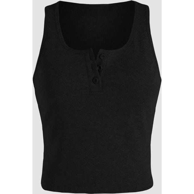 Basis Knop Gedetailleerde Crop Top