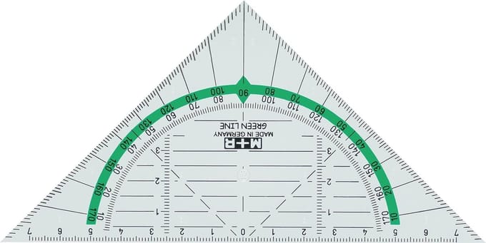 Mobius & Ruppert Geodriehoek M+R 14cm kunsts. - Greenline
