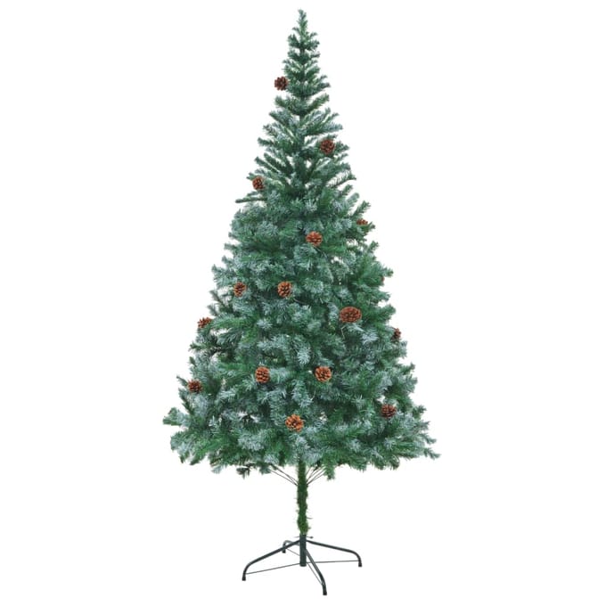 vidaXL - Kunstkerstboom - met - dennenappels - 210 - cm
